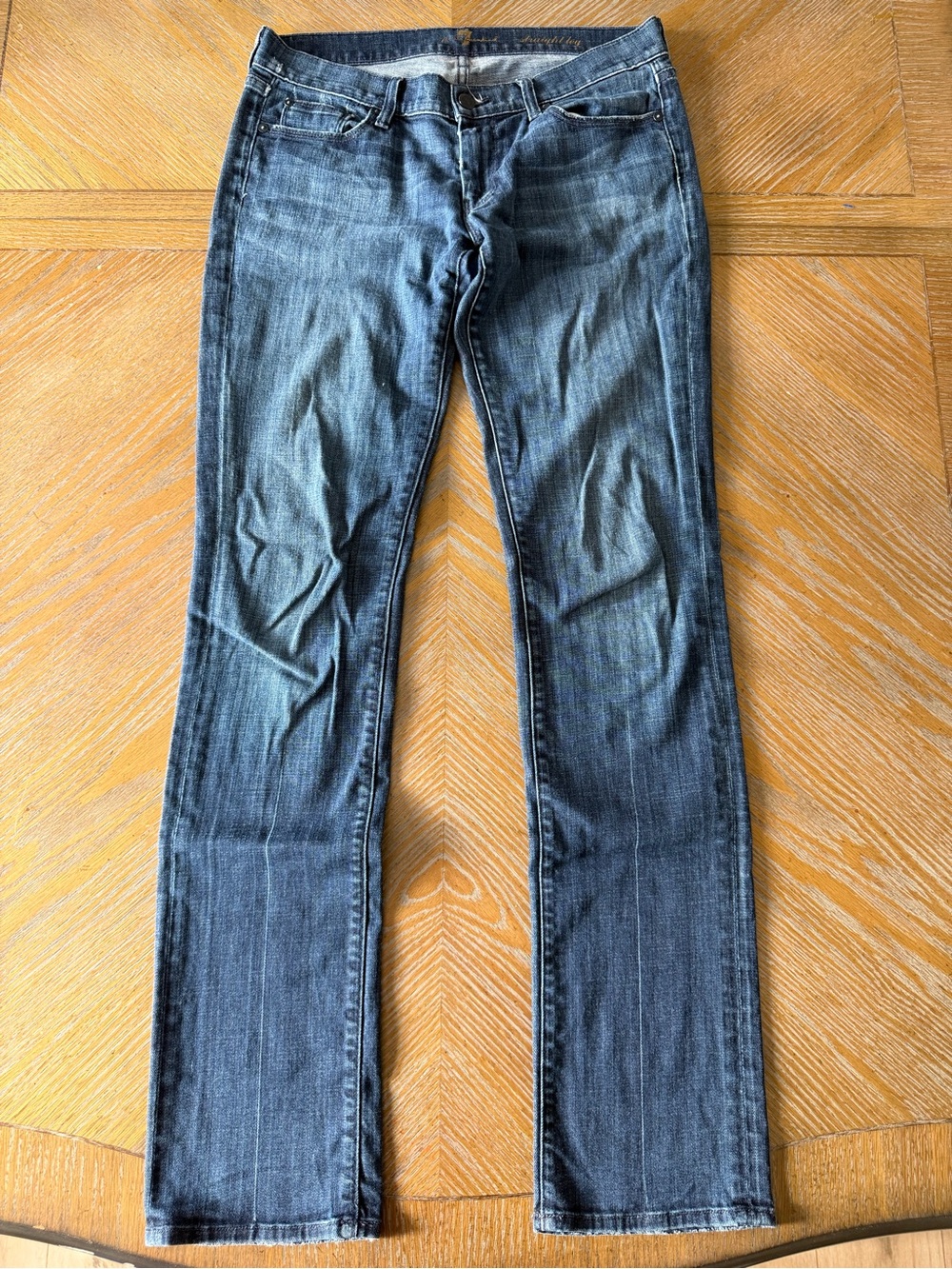 7 For All Mankind Straight Leg Jeans Size 29 Dark Wash Stretch Made USA